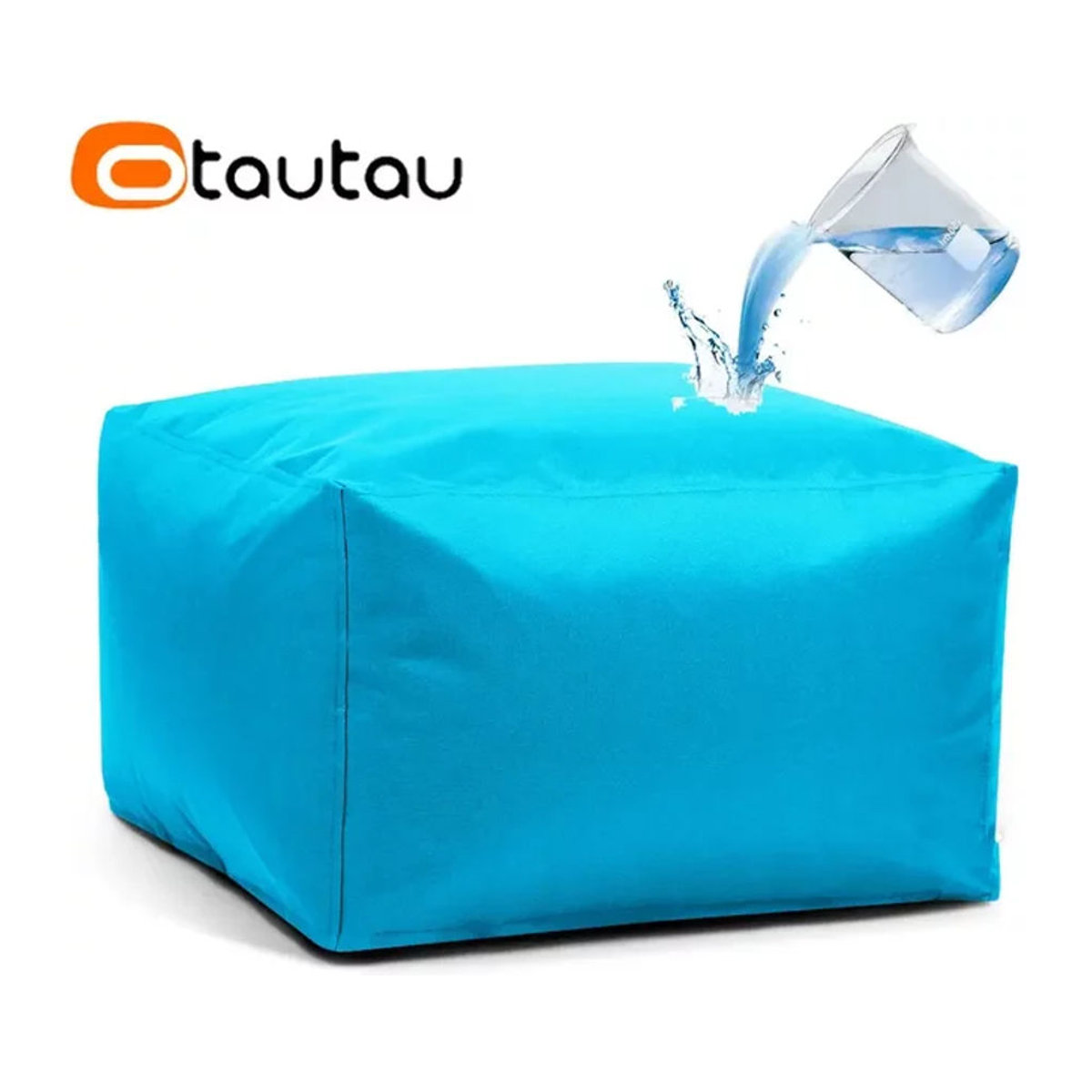 Otautau wasserdichte quadratische Hocker-Abdeckung für Outdoor Garten und Strand in Rosa oder Blau - Bild 1