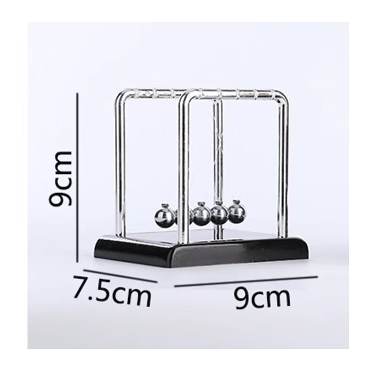 Otmagelu Newton Pendel Miniatur aus Metall in Silber und Grau zur physikalischen Bildung und als moderne Dekoration - Bild 5