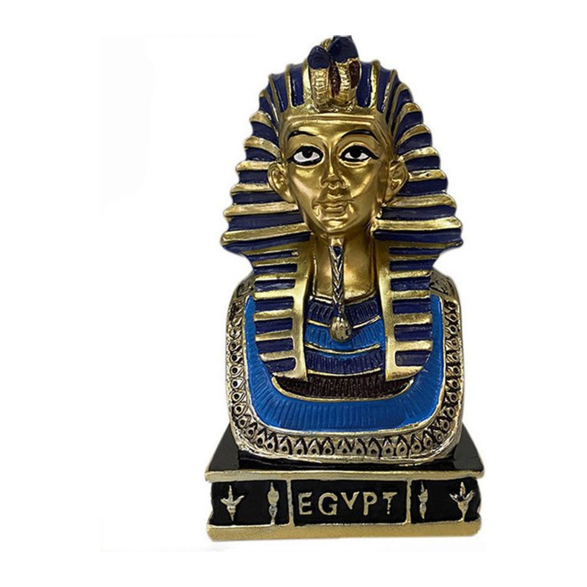 Otmagelu Tutanchamun Statue Pharao Skulptur aus Kunstharz in Grau und Gold - Bild 1