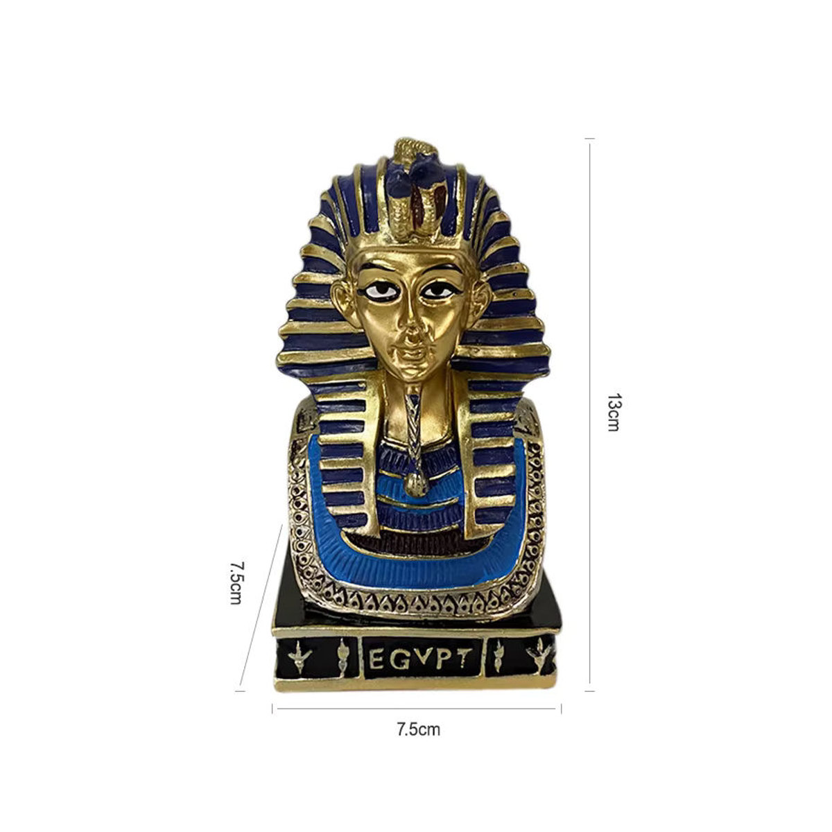 Otmagelu Tutanchamun Statue Pharao Skulptur aus Kunstharz in Grau und Gold - Bild 2