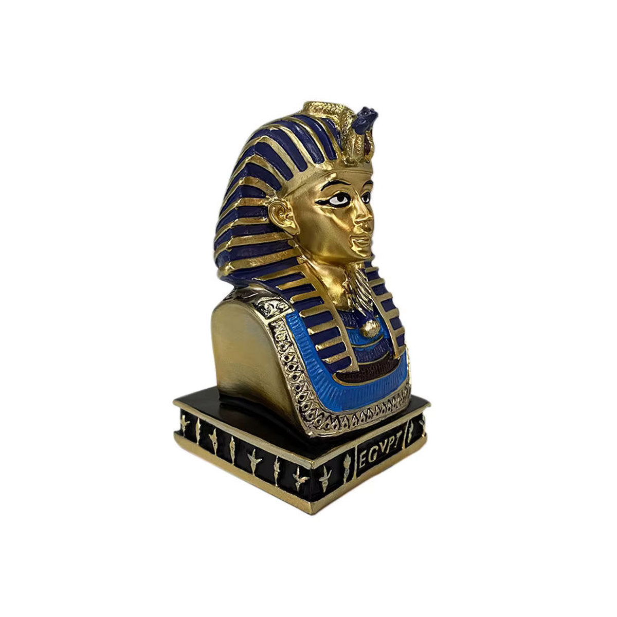 Otmagelu Tutanchamun Statue Pharao Skulptur aus Kunstharz in Grau und Gold - Bild 3