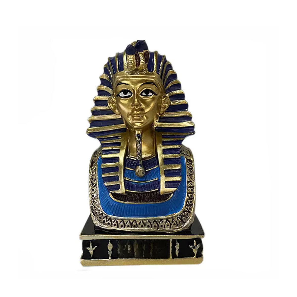 Otmagelu Tutanchamun Statue Pharao Skulptur aus Kunstharz in Grau und Gold - Bild 6