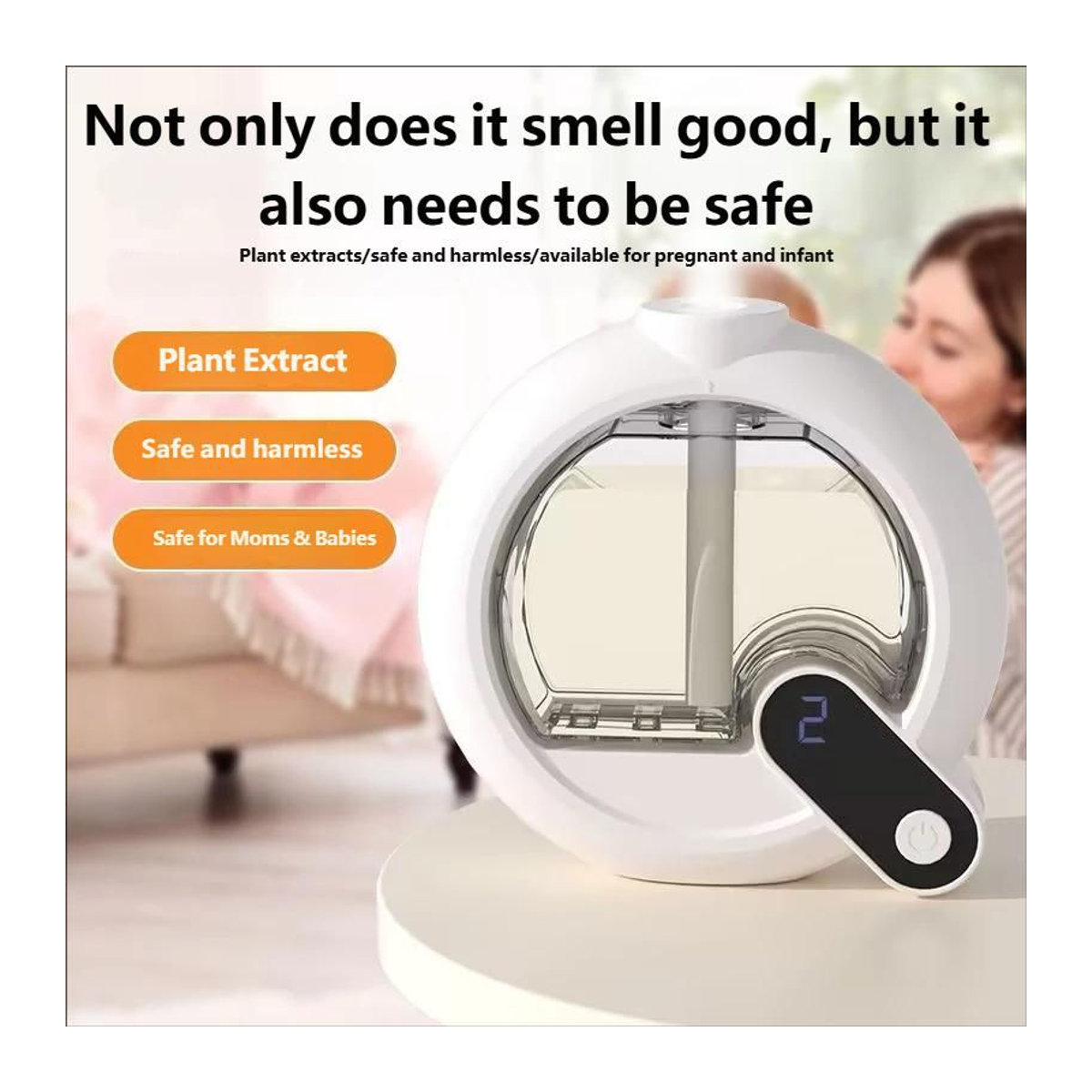 Oudun Automatischer Duftzerstäuber Wandmontiert mit Digitalanzeige und 6 Modi, Weiß, 50ml Wiederaufladbare Aromatherapie-Maschine für Schlafzimmer und Toilette - Bild 5