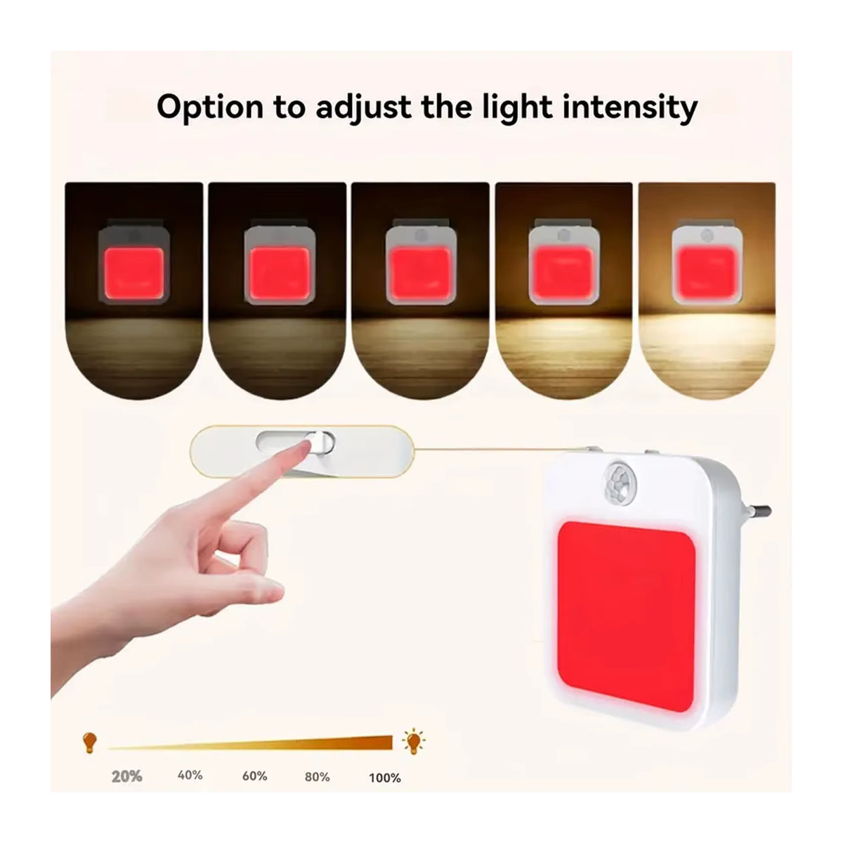Ouelico Intelligentes Nachtlicht mit Bewegungssensor in Rot, Modernes Design für Schlafzimmer, Badezimmer, Küche und Wohnzimmer - Bild 4