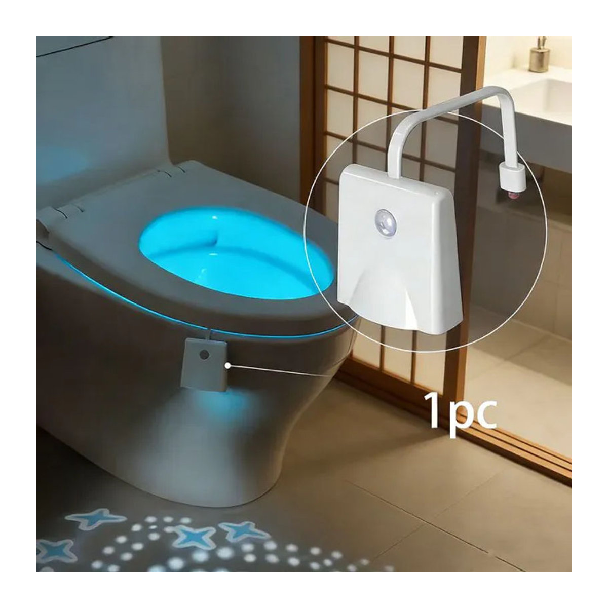 Ouelico LED-Toilettenleuchte mit automatischem Sensor in Weiß für moderne Badezimmer - Bild 1