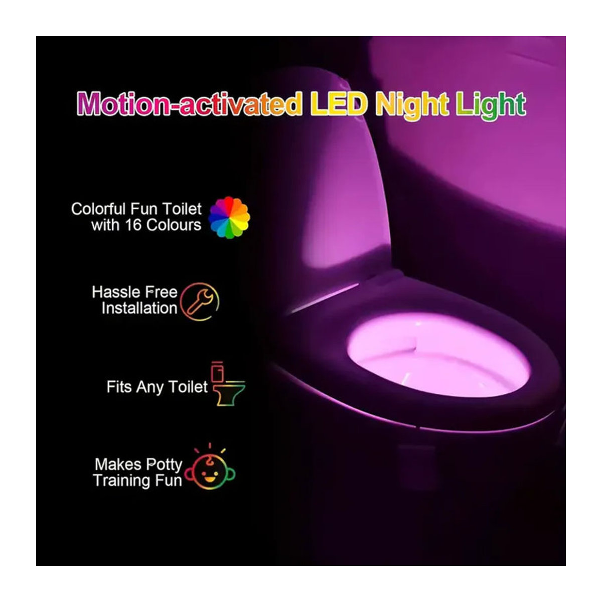 Ouelico LED-Toilettenleuchte mit automatischem Sensor in Weiß für moderne Badezimmer - Bild 3