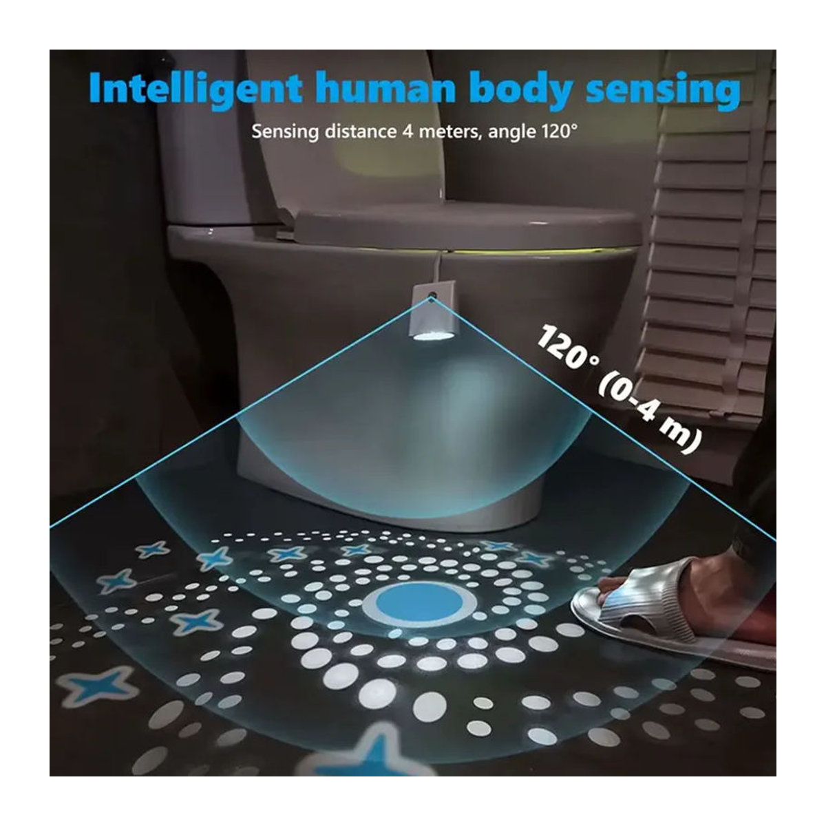 Ouelico LED-Toilettenleuchte mit automatischem Sensor in Weiß für moderne Badezimmer - Bild 6