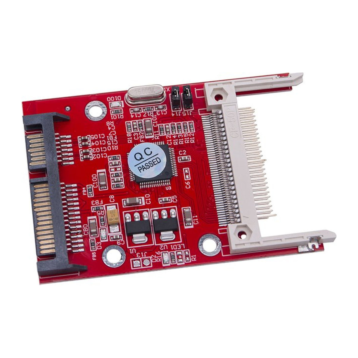 OULLX CF-Karte zu SATA-Adapter, kompakter Flash-Speicherkarte Typ I II auf 2,5 Zoll serieller ATA HDD-Festplattenkonverter, Rot - Bild 1