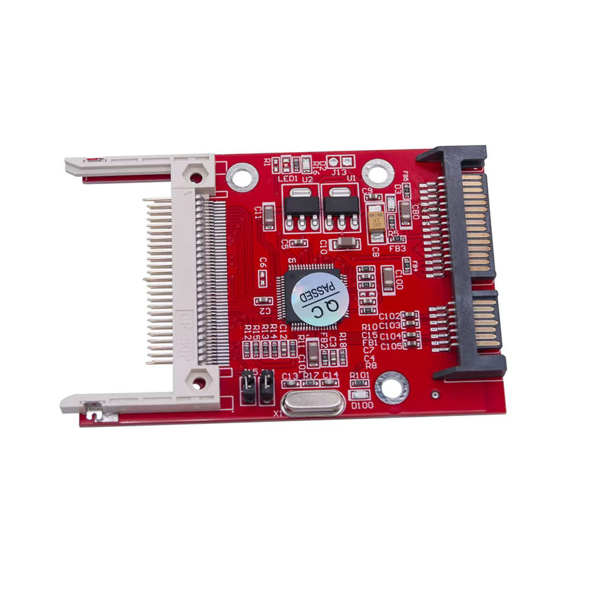 OULLX CF-Karte zu SATA-Adapter, kompakter Flash-Speicherkarte Typ I II auf 2,5 Zoll serieller ATA HDD-Festplattenkonverter, Rot - Bild 2