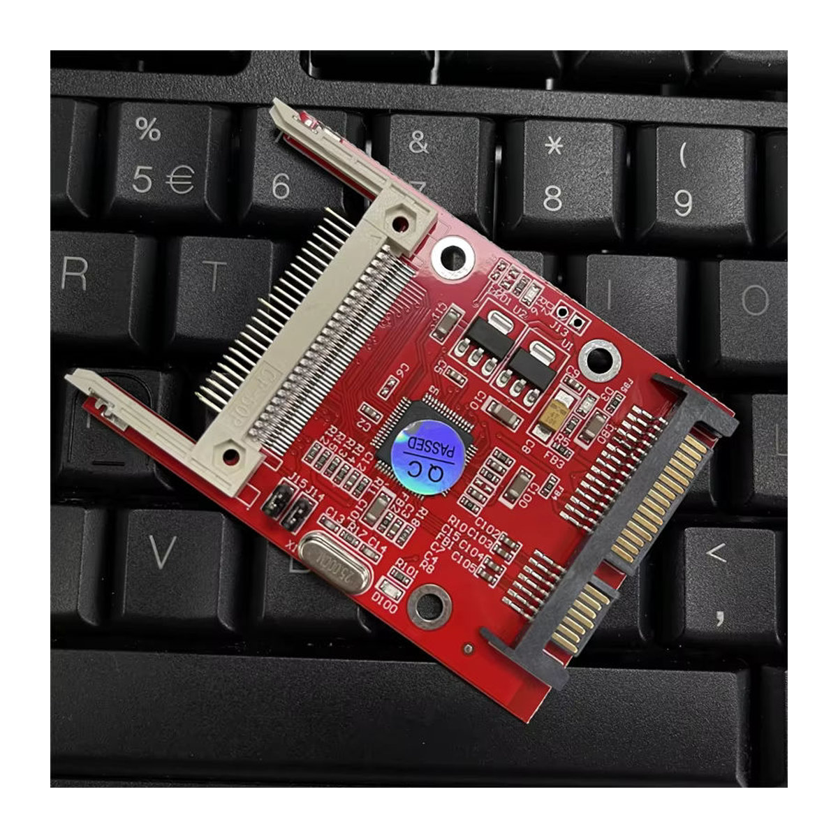 OULLX CF-Karte zu SATA-Adapter, kompakter Flash-Speicherkarte Typ I II auf 2,5 Zoll serieller ATA HDD-Festplattenkonverter, Rot - Bild 5