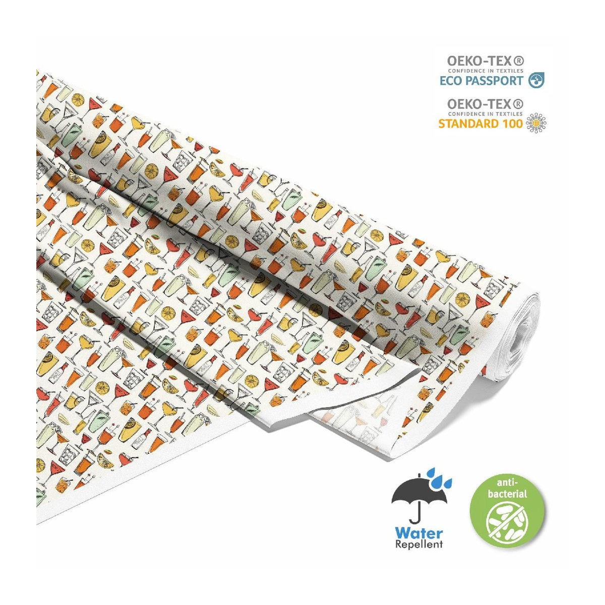 Outdoor Dekostoff Oxford mit Cocktail Motiv Dx8569 - Bild 2