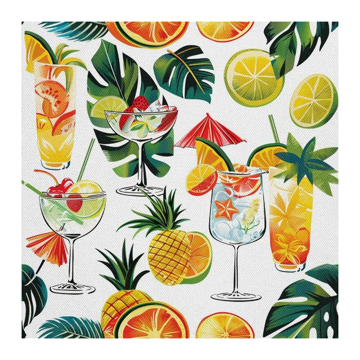 Outdoor Dekostoff Oxford mit Cocktail-Motiv Dx8724 - Bild 1