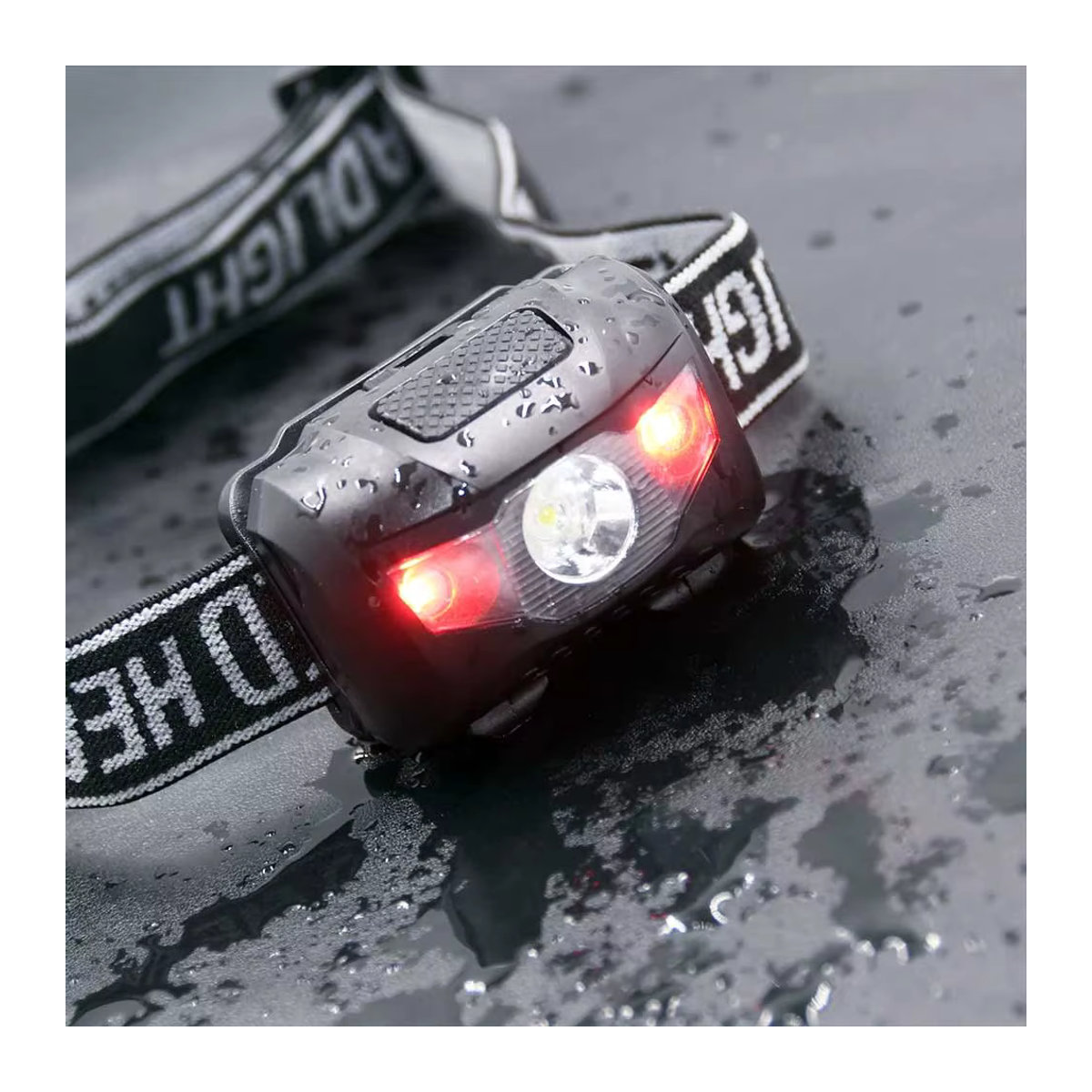 Outdoor-Tool Mini LED Scheinwerfer mit Weiß- und Rotlicht, 3W Leistung, 4 Modi, Kopf-Taschenlampe für Camping und Jagd, Betrieb mit AAA-Batterien - Bild 2
