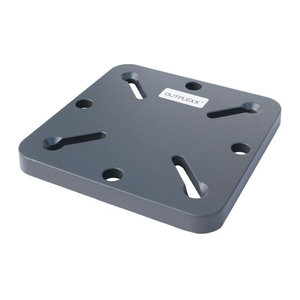 OUTFLEXX Adapterplatte für Schirmständer und Bodenanker aus Aluminium, Anthrazit, B/T/H: 16 x 16 x 1,5 cm, Lochabstand 64-113 mm