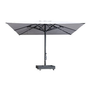 OUTFLEXX Sydney Sonnenschirm Grau aus Alu und Polyester mit Air-Vent System und befüllbarem Schirmständer, B/T/H: 400 x 400 cm
