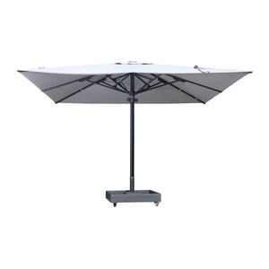 OUTFLEXX Sydney Sonnenschirm Grau aus Aluminium mit Air-Vent System, UV-Schutz und befüllbarem Schirmständer, B/T/H: 400 x 400 cm