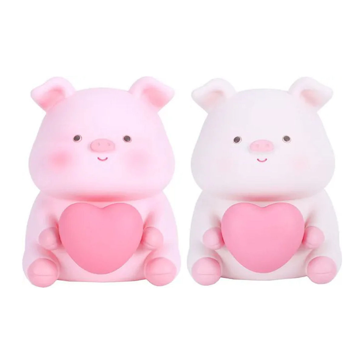 OutsideWorld Cartoon Sparschwein aus Glas und Kunstharz mit Nachtlicht in Rosa für Kinder und zur Heimdekoration - Bild 1