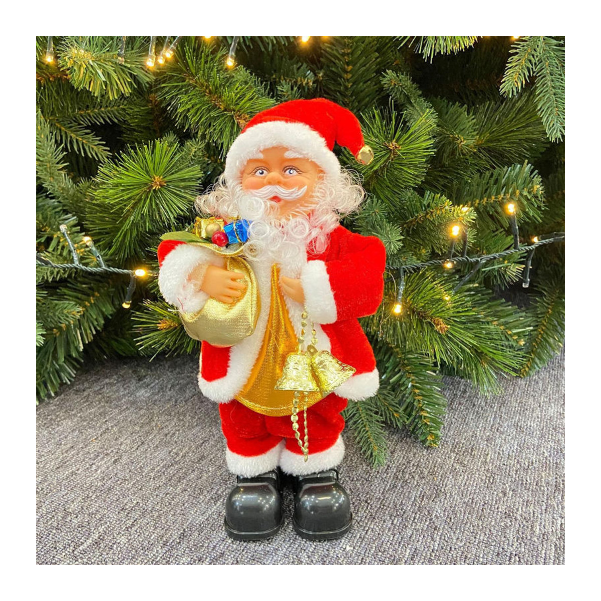 OutsideWorld Singender und tanzender Weihnachtsmann als elektrische Musikfigur in Rot zur Weihnachtsdekoration - Bild 6