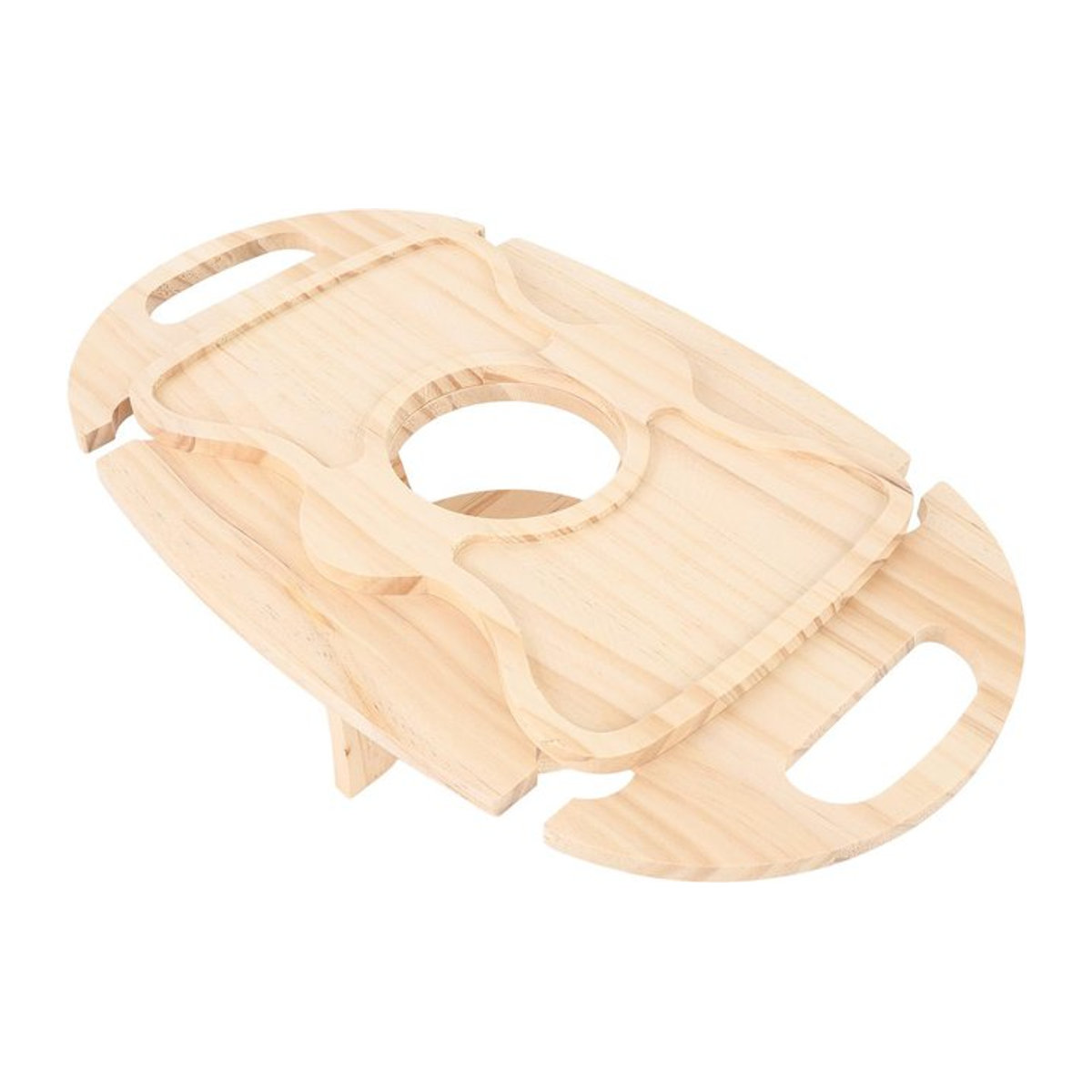 OutsideWorld Tragbarer Picknicktisch aus Holz, faltbarer Weintisch für Camping und Strand - Bild 1