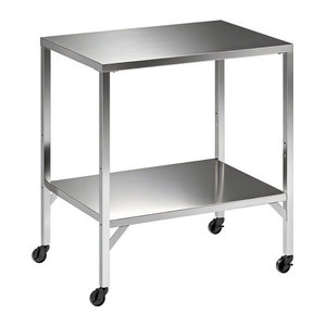 Outsunny Edelstahl-Grillwagen in Silber mit Arbeitsplatte und Rollen, B/T: 85 x 60 cm