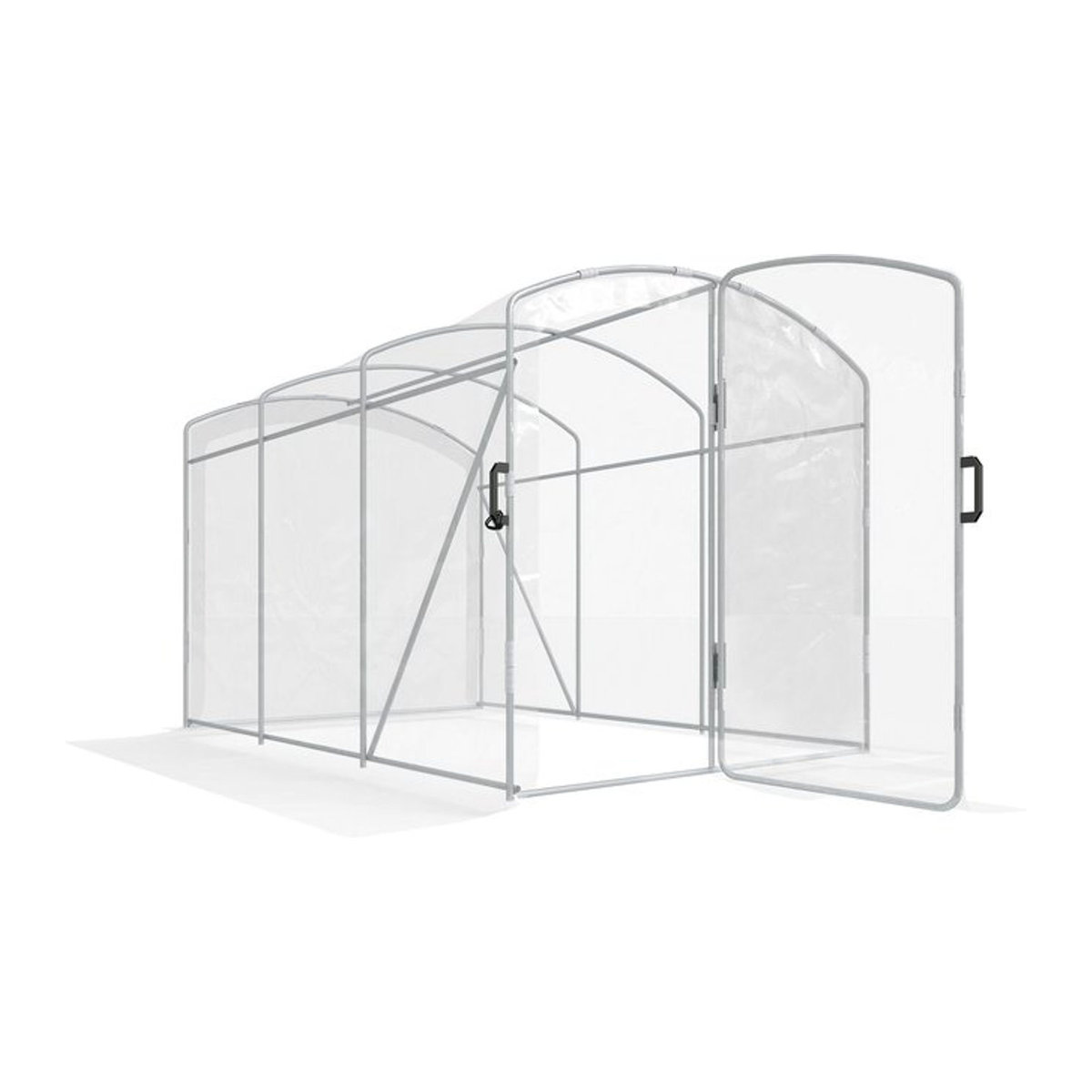 Outsunny Foliengewächshaus Tunnel-Gewächshaus aus Kunststoff und Stahl, transparent und alufarben, B/T/H: 300 x 200 x 195 cm - Bild 1