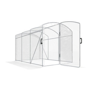Outsunny Foliengewächshaus Tunnel-Gewächshaus aus Kunststoff und Stahl, transparent und alufarben, B/T/H: 300 x 200 x 195 cm