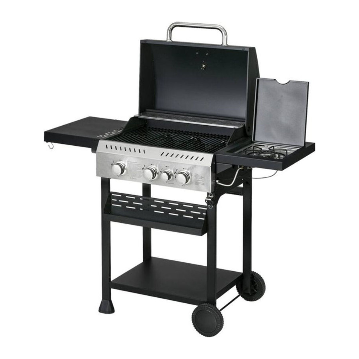 Outsunny Gasgrill aus Edelstahl und Metall in Schwarz und Silber, B/H/L: 52 x 101 x 123 cm - Bild 1