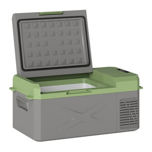 Outsunny Kompressor Kühlbox mit ECO Modus und Gefrierfunktion, 16,3 Liter, Grau-Grün, B/H/L: 32 x 27 x 60,2 cm