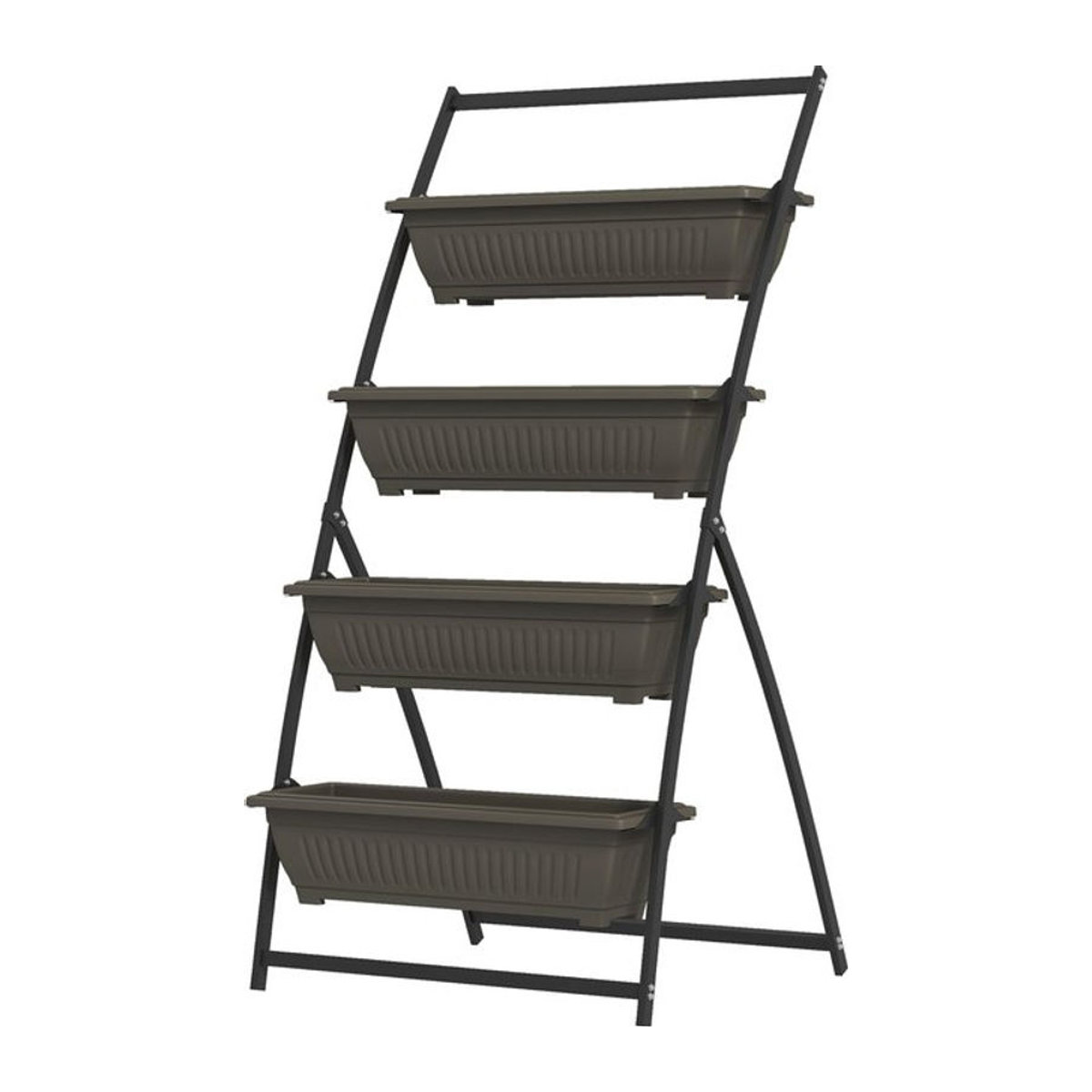 Outsunny Pflanzenständer mit 4 Etagen als Blumenregal in Braun, H x B x T: 162 x 79 x 76 cm, von Aosom - Bild 1