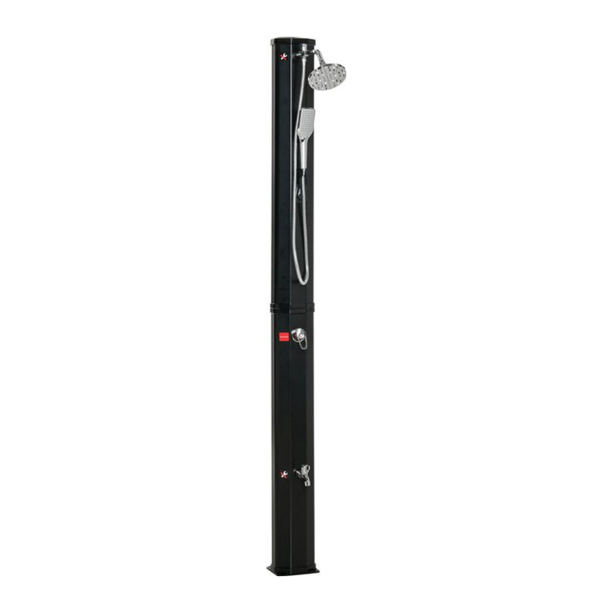 Outsunny Solardusche 35 Liter mit Wasserhahn, Regenduschkopf und Handbrause, Schwarz, H x B x T: 216 x 17,5 x 14,5 cm - Bild 1
