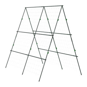 Outsunny Verstellbare Rankhilfe mit Netz und Stahlrahmen in Grün, B/H/L: 100 x 180 x 180 cm