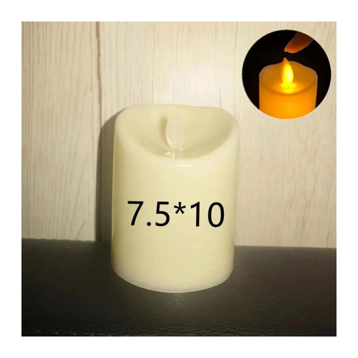 OuuZuu Batteriebetriebene LED-Votivkerzen in Weiß mit Flackereffekt, 10er Set, Durchmesser: 7.5 cm, Höhe: 10 cm - Bild 1