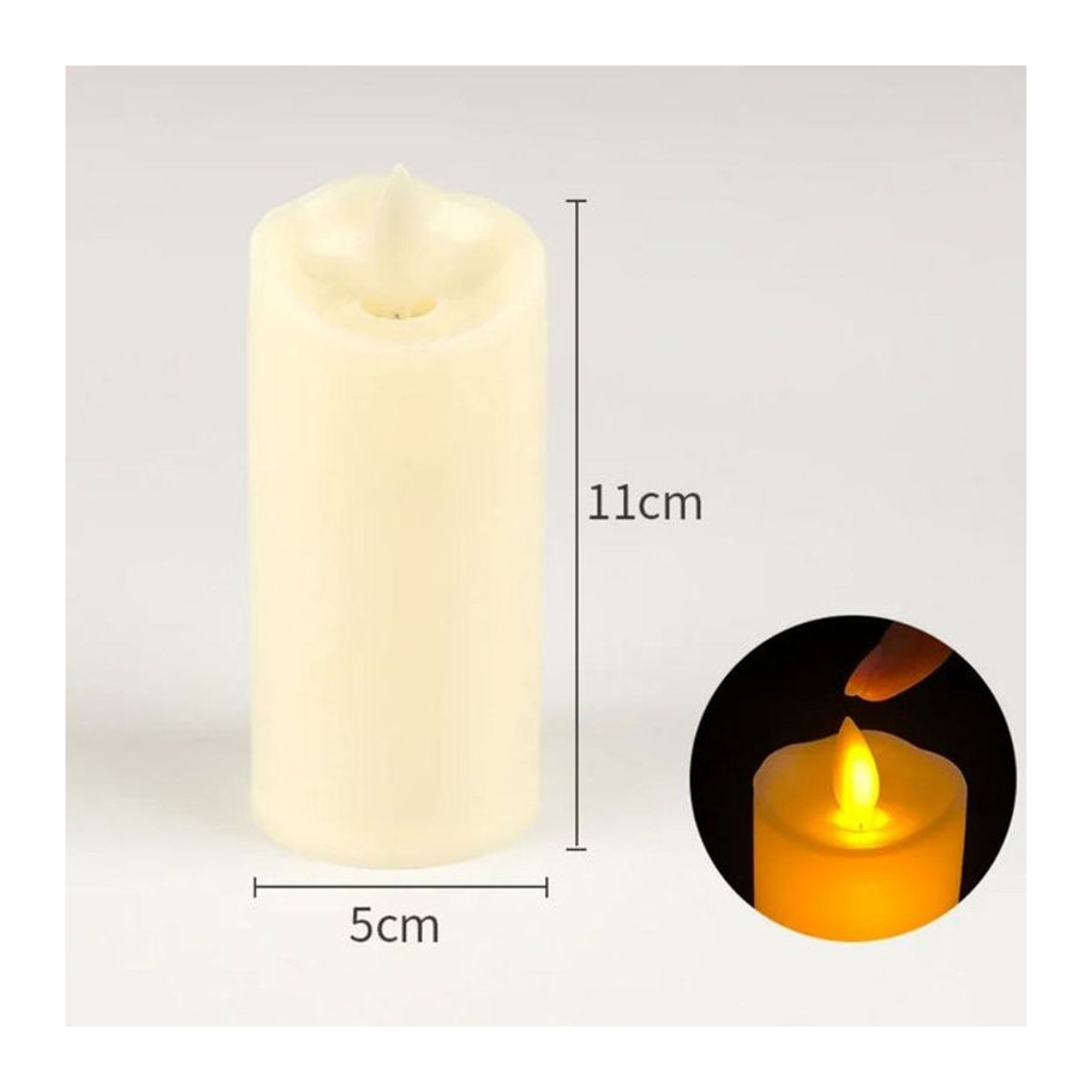 OuuZuu LED-Votivkerzen im 5er-Set, batteriebetriebene elektrische Kerzen mit Flackereffekt in Weiß und Creme, zylindrische Kunststoff-Deko für Hochzeit und Weihnachten, Höhe: 11 cm, Durchmesser: 5 cm - Bild 1