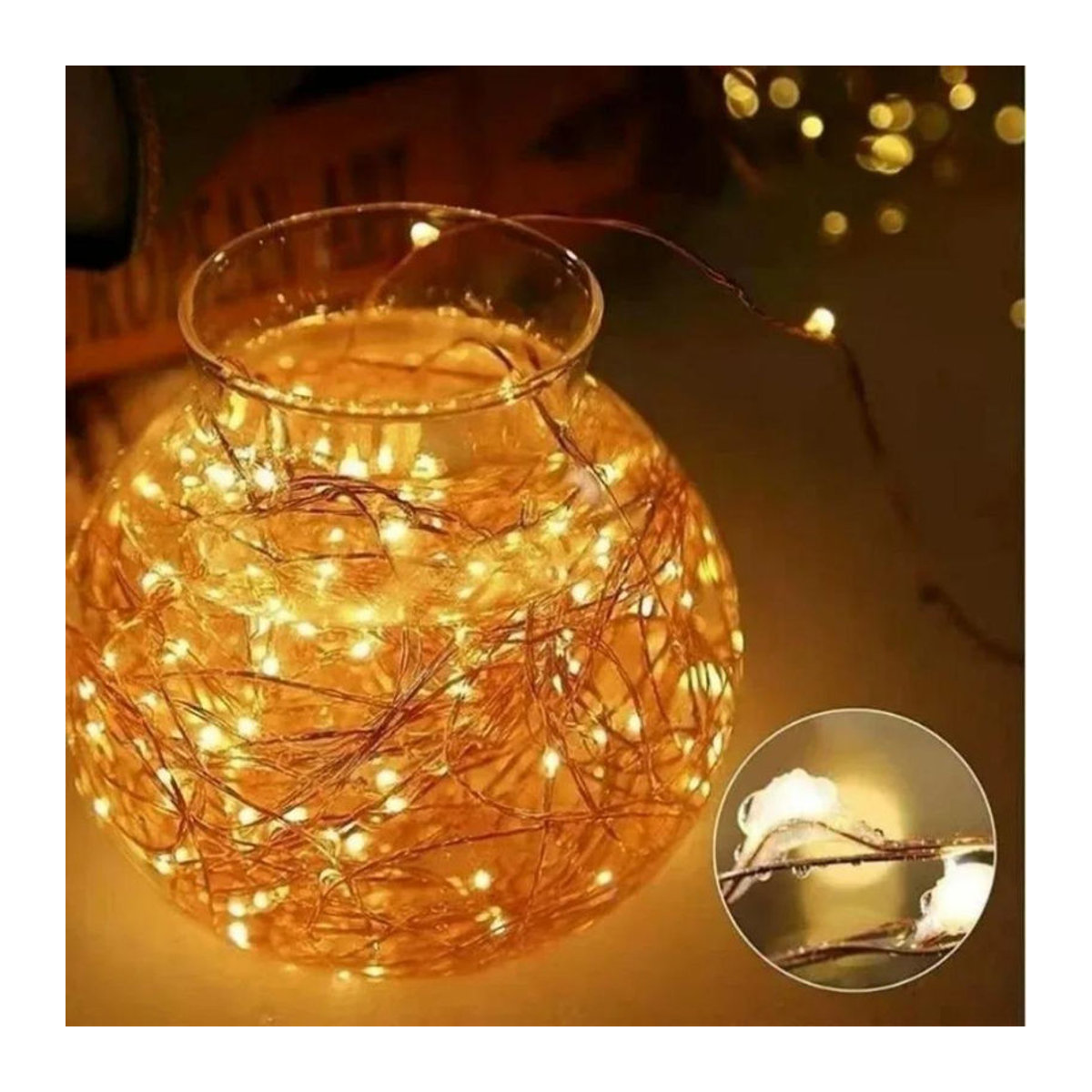 OuuZuu Solar-Lichterkette für den Außenbereich mit 8 Modi, LED Kupferdraht-Lichterkette in Weiß, IP65 wasserdicht für Garten, Hof und Hochzeit, 10 m - Bild 5