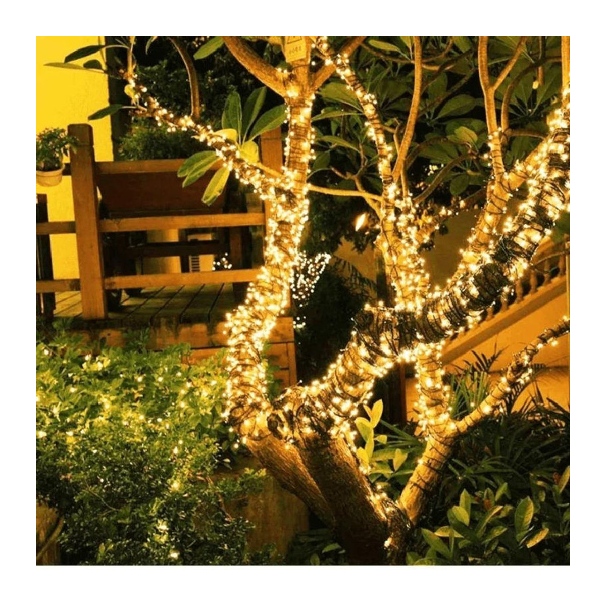 OuuZuu Solar-Lichterkette für den Außenbereich mit 8 Modi, LED Kupferdraht-Lichterkette in Weiß, IP65 wasserdicht für Garten, Hof und Hochzeit, 10 m - Bild 6