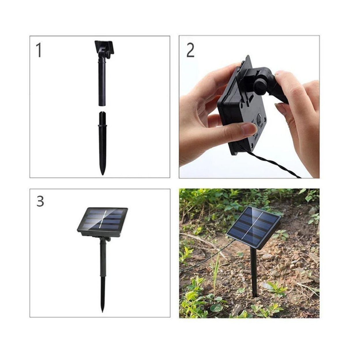 OuuZuu Solar-Lichterkette für den Außenbereich mit 8 Modi, LED Kupferdraht-Lichterkette in Weiß, IP65 wasserdicht für Garten, Hof und Hochzeit, 10 m - Bild 7