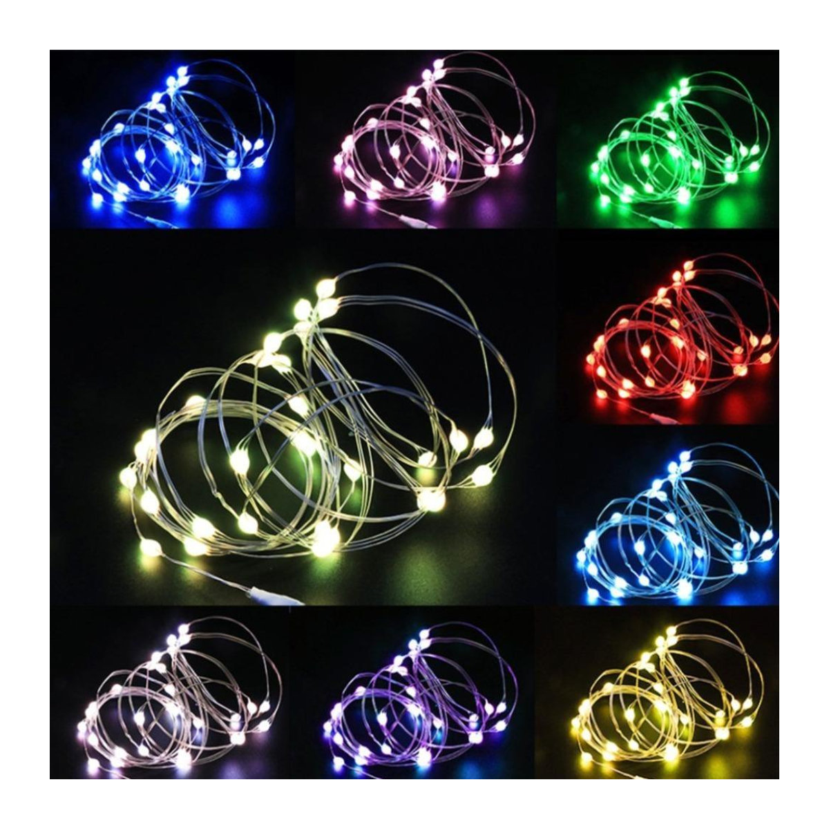 OuuZuu USB LED Lichterkette aus Kupferdraht in Silber, warm weiß, wasserdicht für Weihnachts-, Hochzeits- und Partydekoration - Bild 2