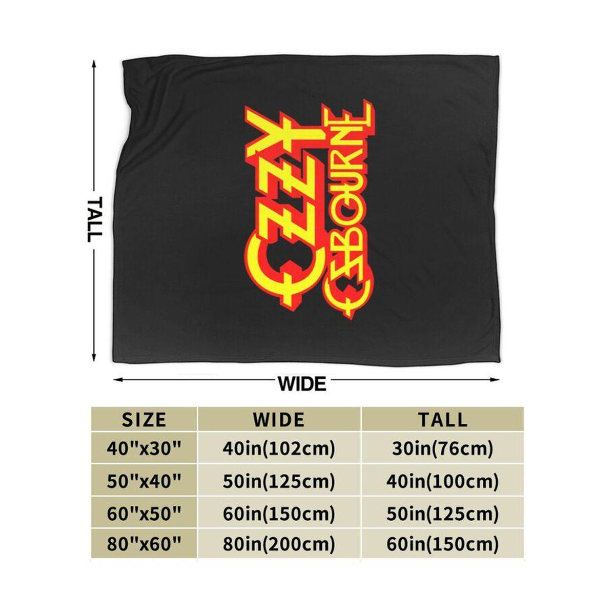 Ozzy Osbourne Flanell Fleecedecke weich und warm, B/B: 152 x 127 cm - Bild 1