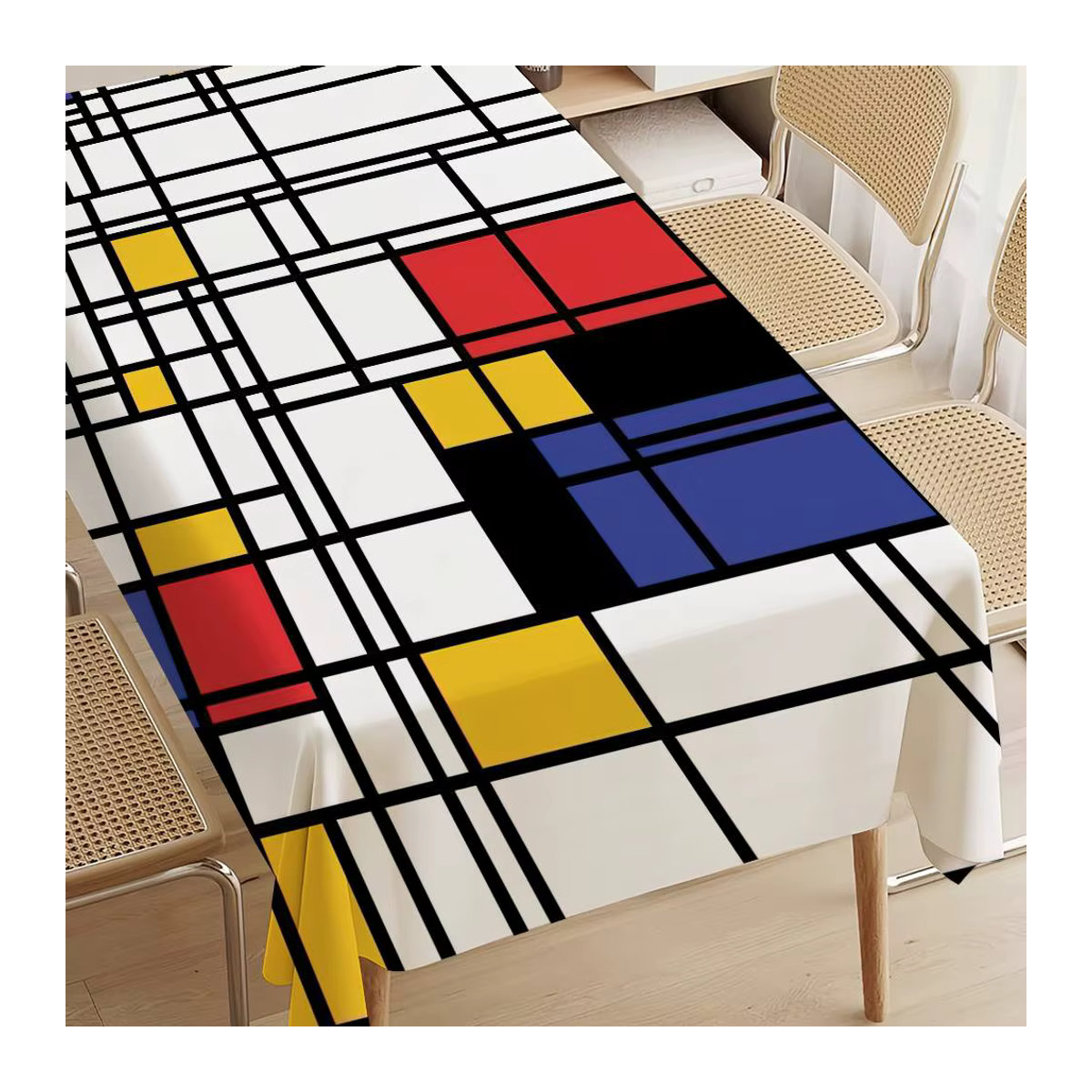 P-PietS M-MondrianS Kunst-Tischdecke mit ästhetischem Design, schmutzabweisend und waschbar - Bild 4