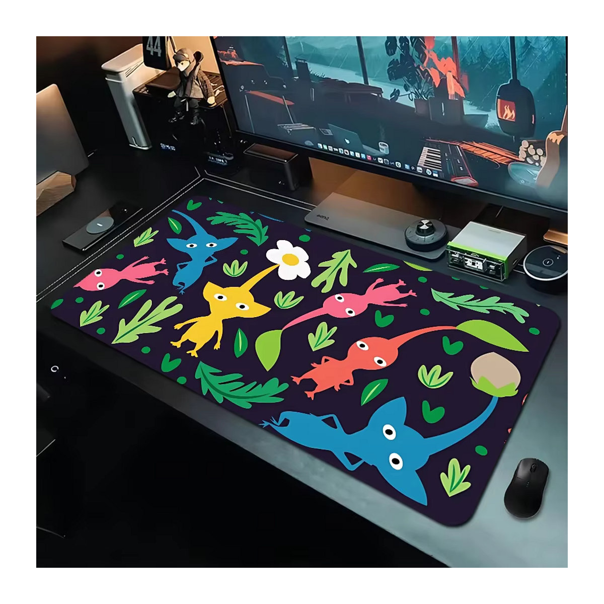 P-Pikmin Gaming Mauspad Speed Version Multicolor rutschfeste Tischmatte für PC und Tastatur - Bild 4