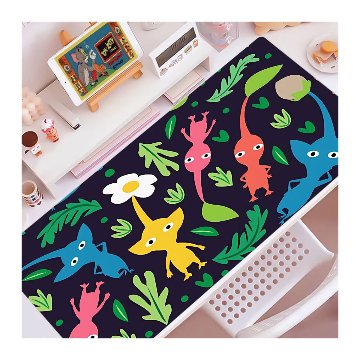 P-Pikmin Gaming Mauspad Speed Version Multicolor rutschfeste Tischmatte für PC und Tastatur - Bild 5