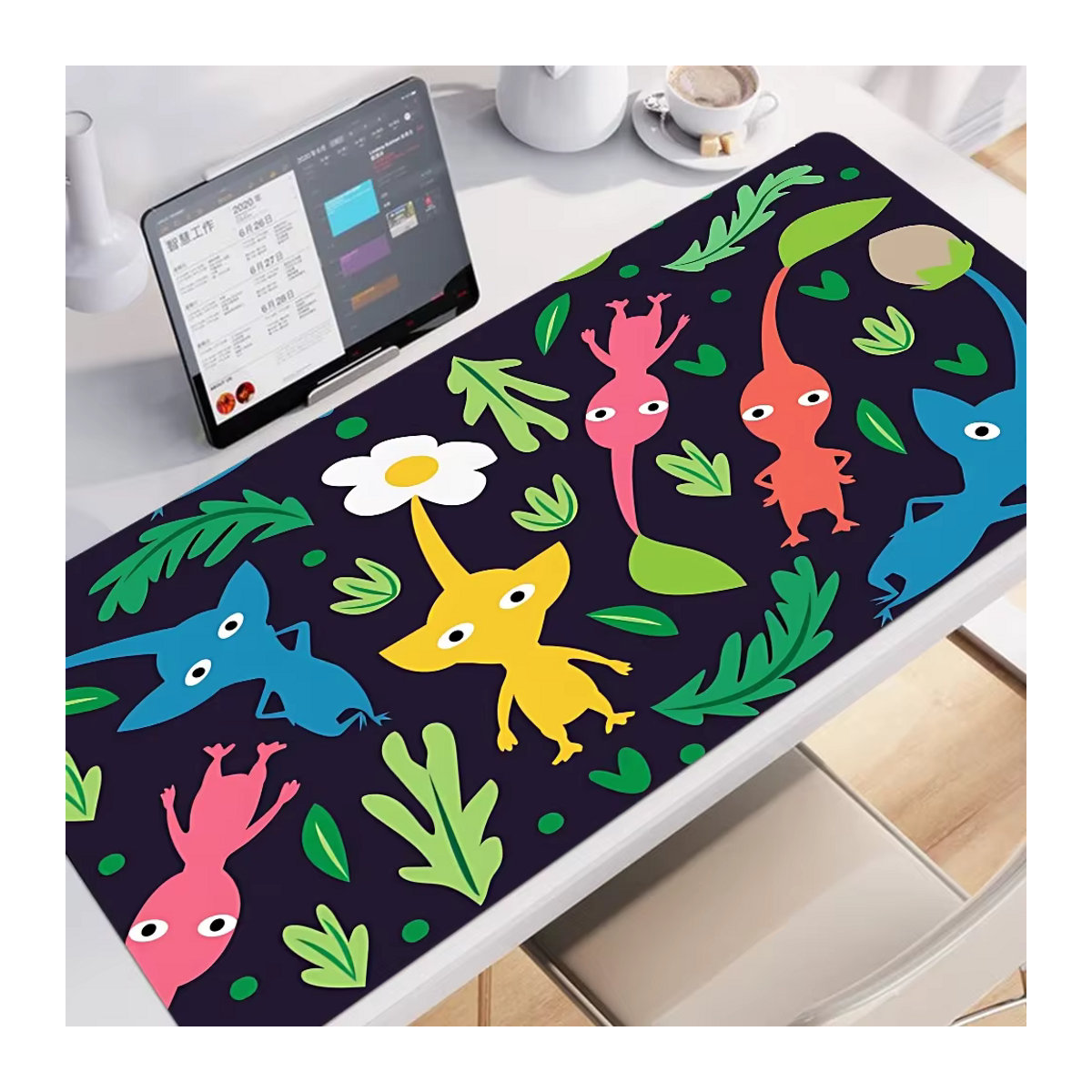 P-Pikmin Gaming Mauspad Speed Version Multicolor rutschfeste Tischmatte für PC und Tastatur - Bild 6