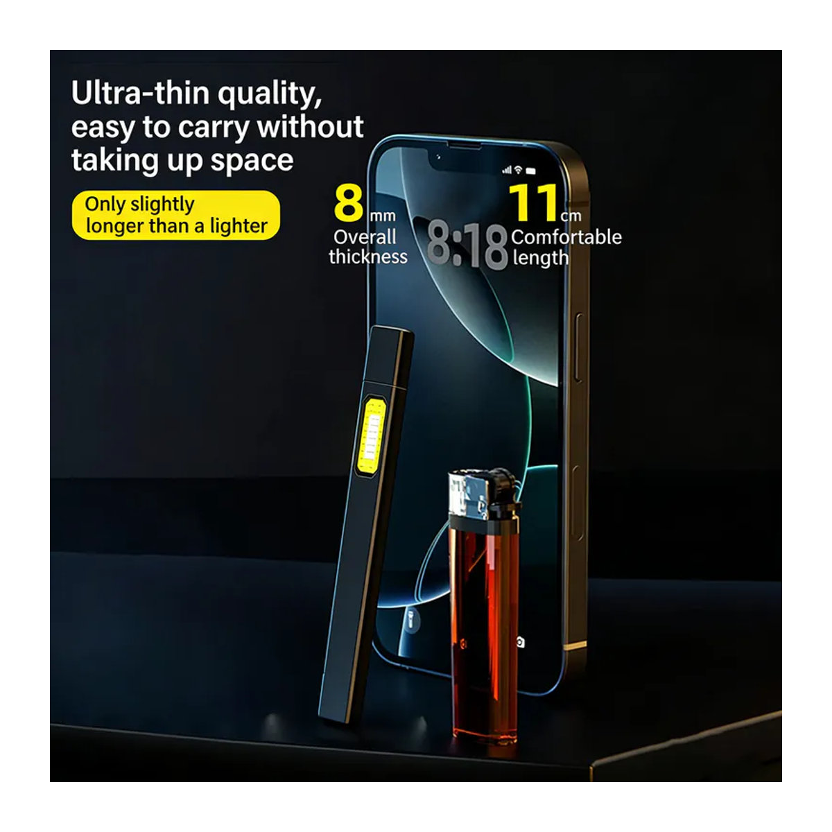 PACOONE Mini tragbare LED-Taschenlampe mit USB-Ladefunktion, magnetische COB-Arbeitsleuchte und minimalistischem Design - Bild 3