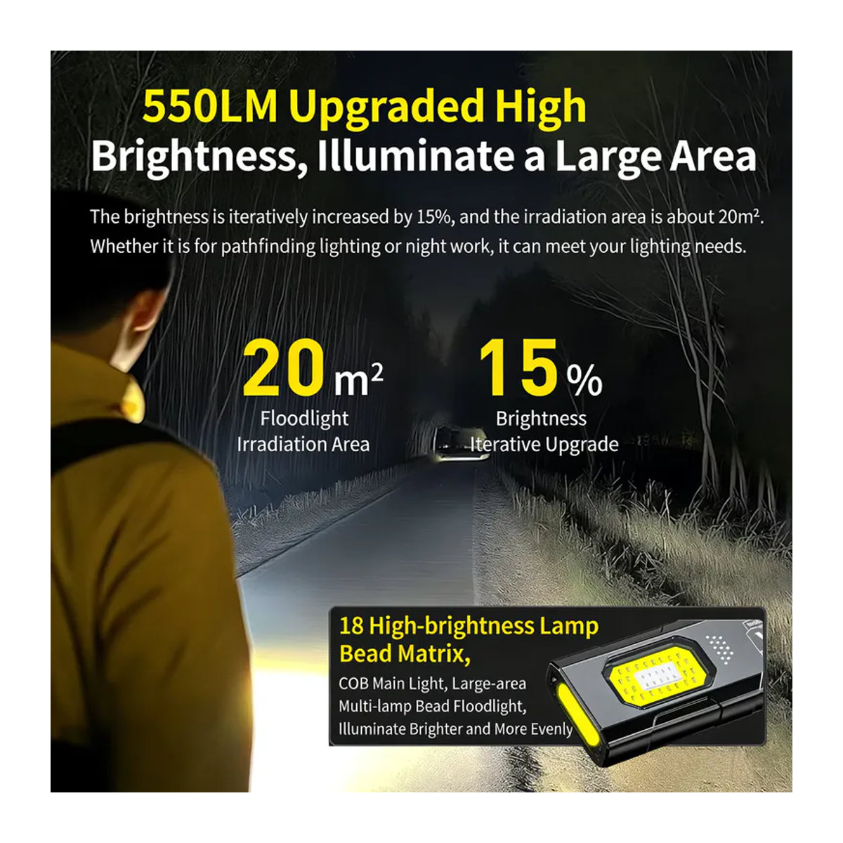 PACOONE Mini tragbare LED-Taschenlampe mit USB-Ladefunktion, magnetische COB-Arbeitsleuchte und minimalistischem Design - Bild 4