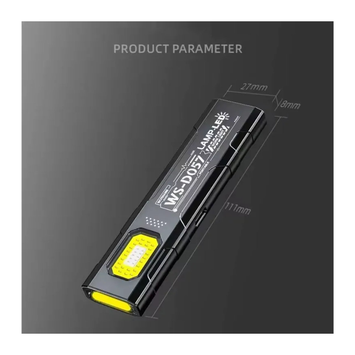PACOONE Mini tragbare LED-Taschenlampe mit USB-Ladefunktion, magnetische COB-Arbeitsleuchte und minimalistischem Design - Bild 6