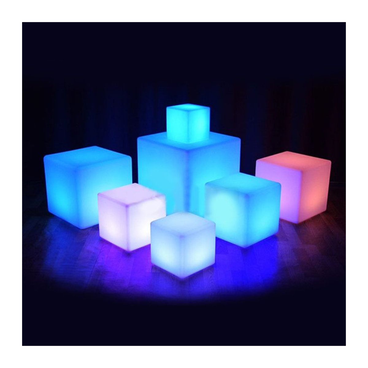 PAMNNY Batteriebetriebene LED Würfel-Nachtlichter mit Fernbedienung in Bunt, 16 Farben, minimalistisches Design für Party und Dekoration - Bild 1