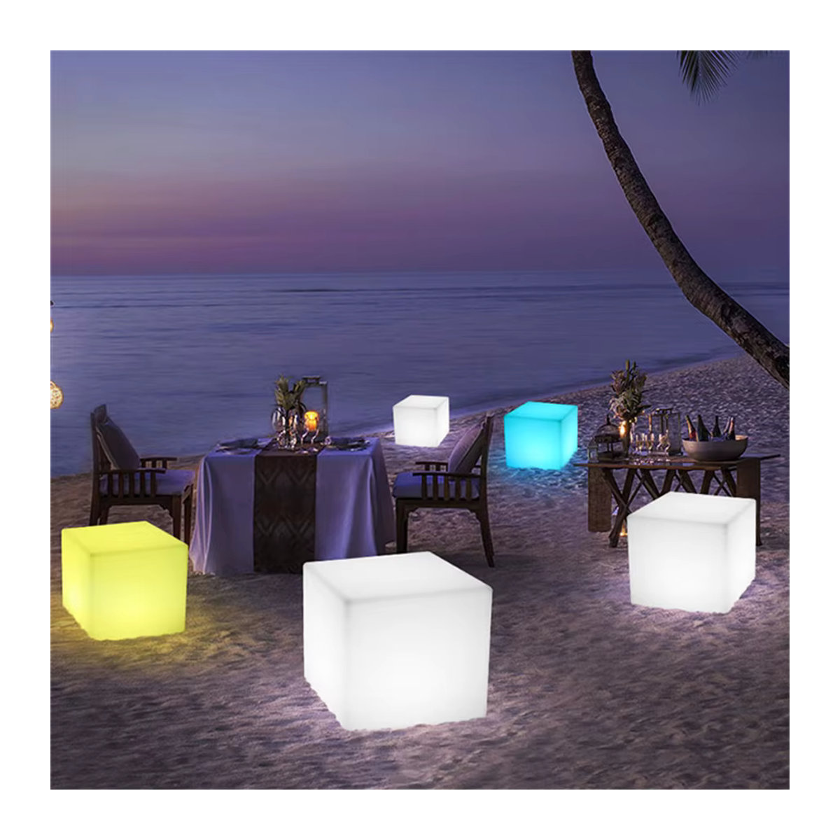 PAMNNY Batteriebetriebene LED Würfel-Nachtlichter mit Fernbedienung in Bunt, 16 Farben, minimalistisches Design für Party und Dekoration - Bild 5