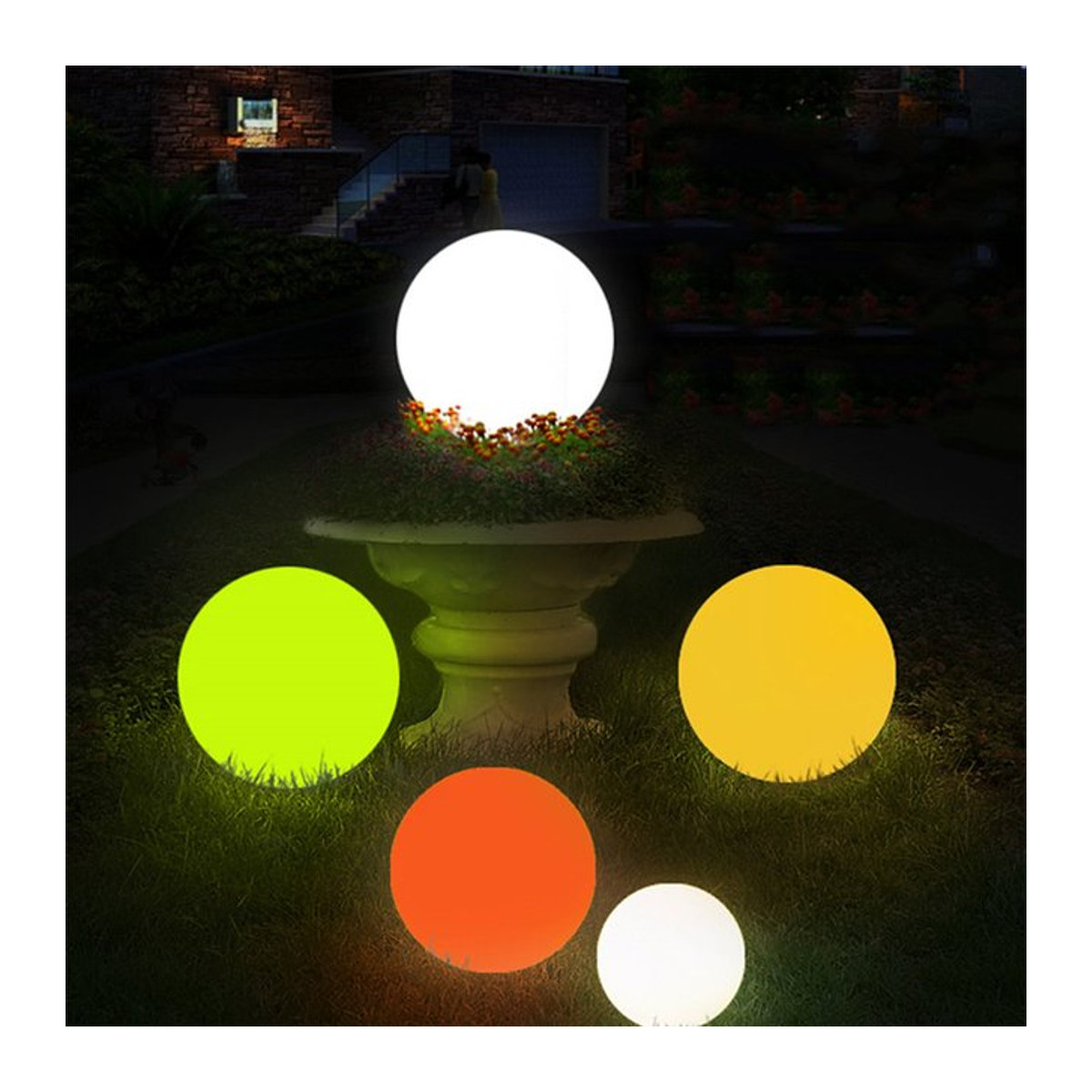 PAMNNY LED Kugelleuchte Bunt mit Fernbedienung für Garten und Schlafzimmer B/T/H: 25 x 20 x 15 cm und 10 cm - Bild 1