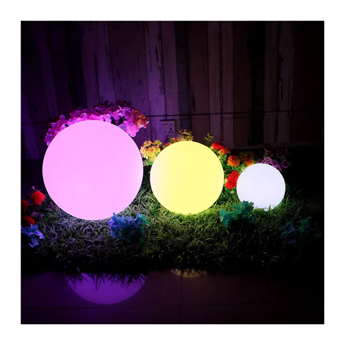 PAMNNY LED Kugelleuchte Bunt mit Fernbedienung für Garten und Schlafzimmer B/T/H: 25 x 20 x 15 cm und 10 cm - Bild 2
