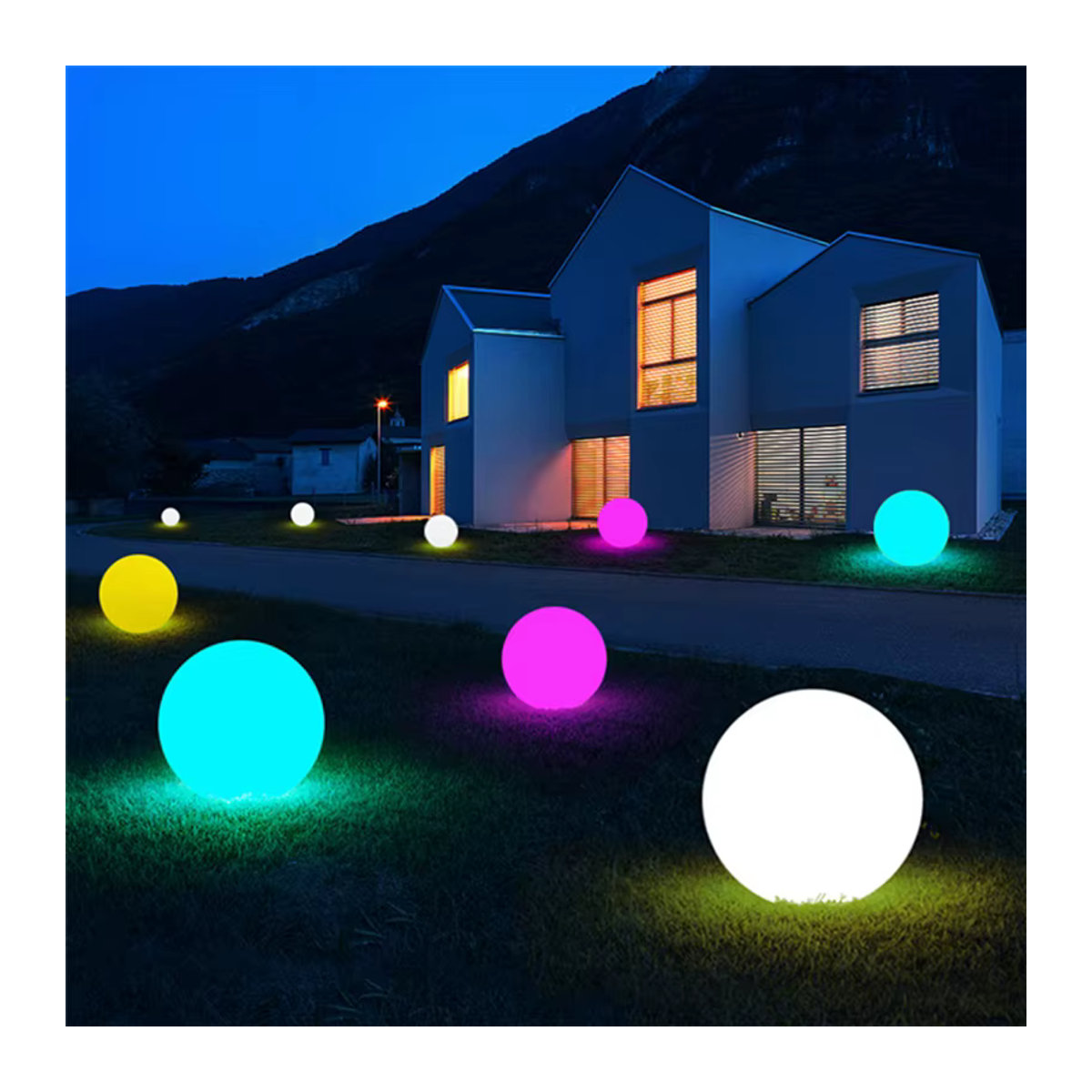 PAMNNY LED Kugelleuchte Bunt mit Fernbedienung für Garten und Schlafzimmer B/T/H: 25 x 20 x 15 cm und 10 cm - Bild 5